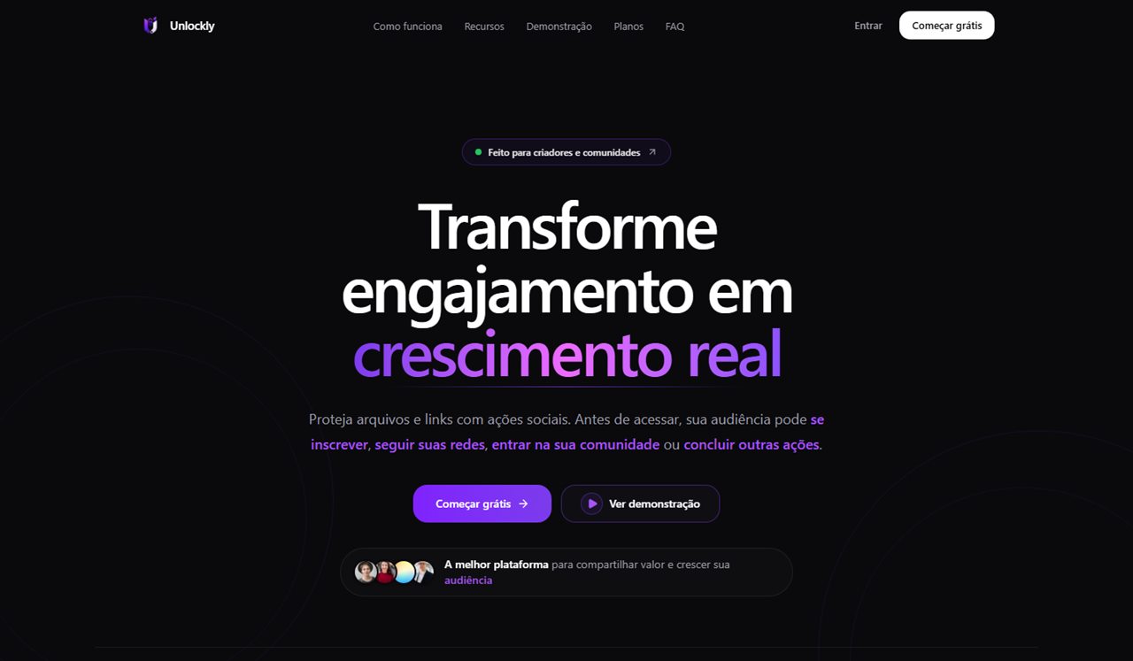 Página inicial da Unlockly